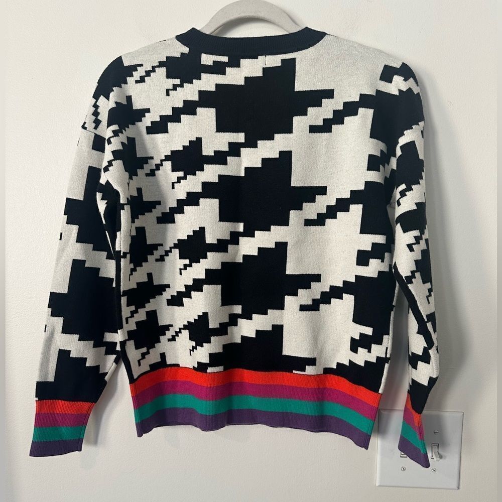 Apny Houndstooth Pattern Pullover With Colorband … - image 6
